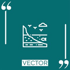 shore vector icon Linear icon. Editable stroked line