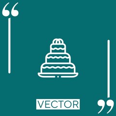 wedding cake vector icon Linear icon. Editable stroked line