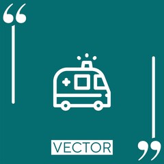 ambulance vector icon Linear icon. Editable stroked line