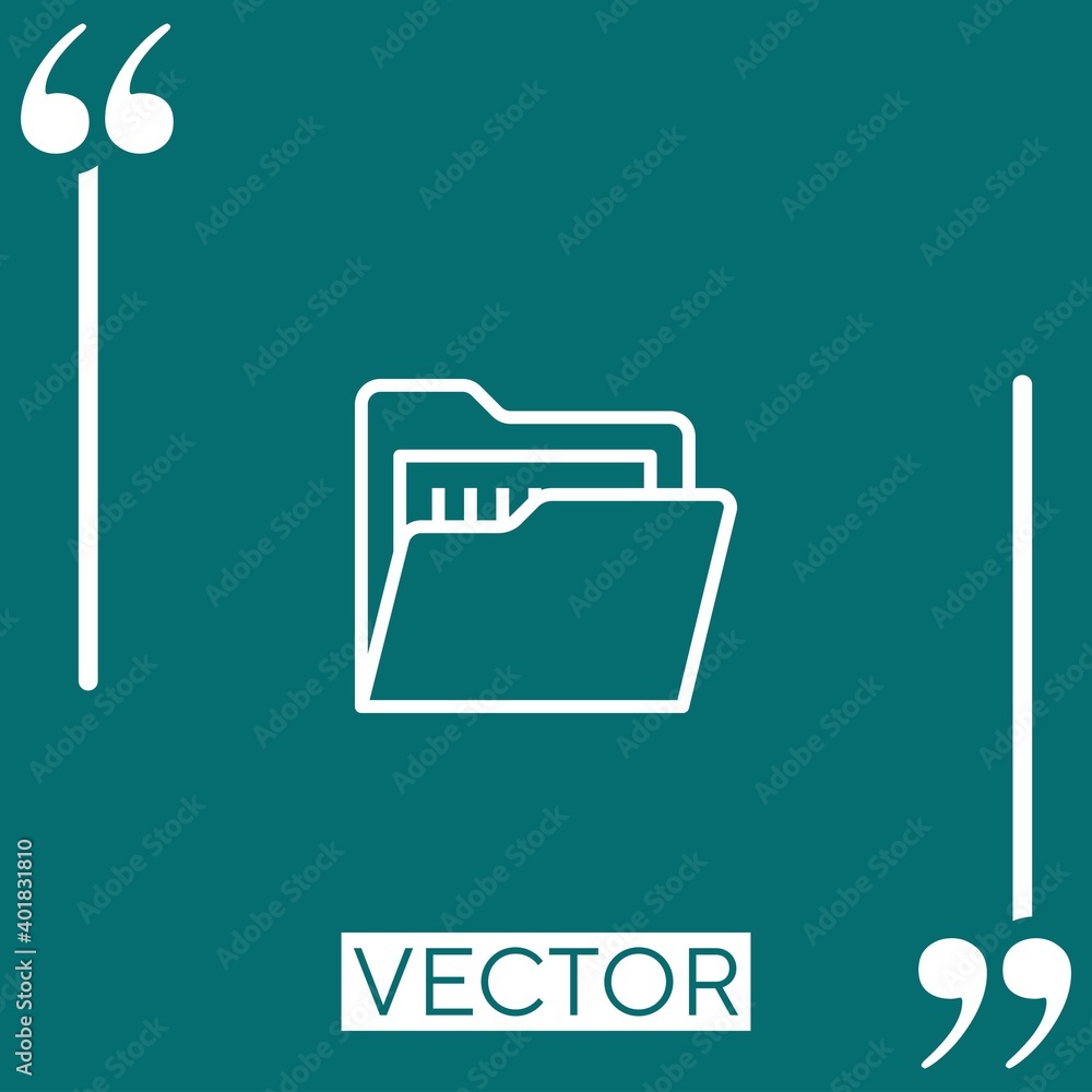Poster folder vector icon linear icon. editable stroked line