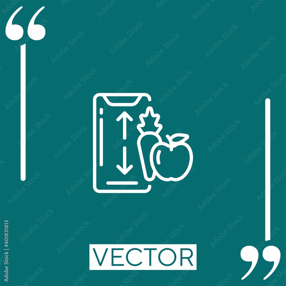 Poster food app vector icon linear icon. editable stroke line