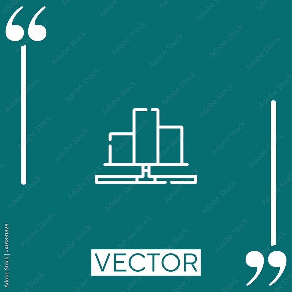Poster graph bar vector icon linear icon. editable stroked line