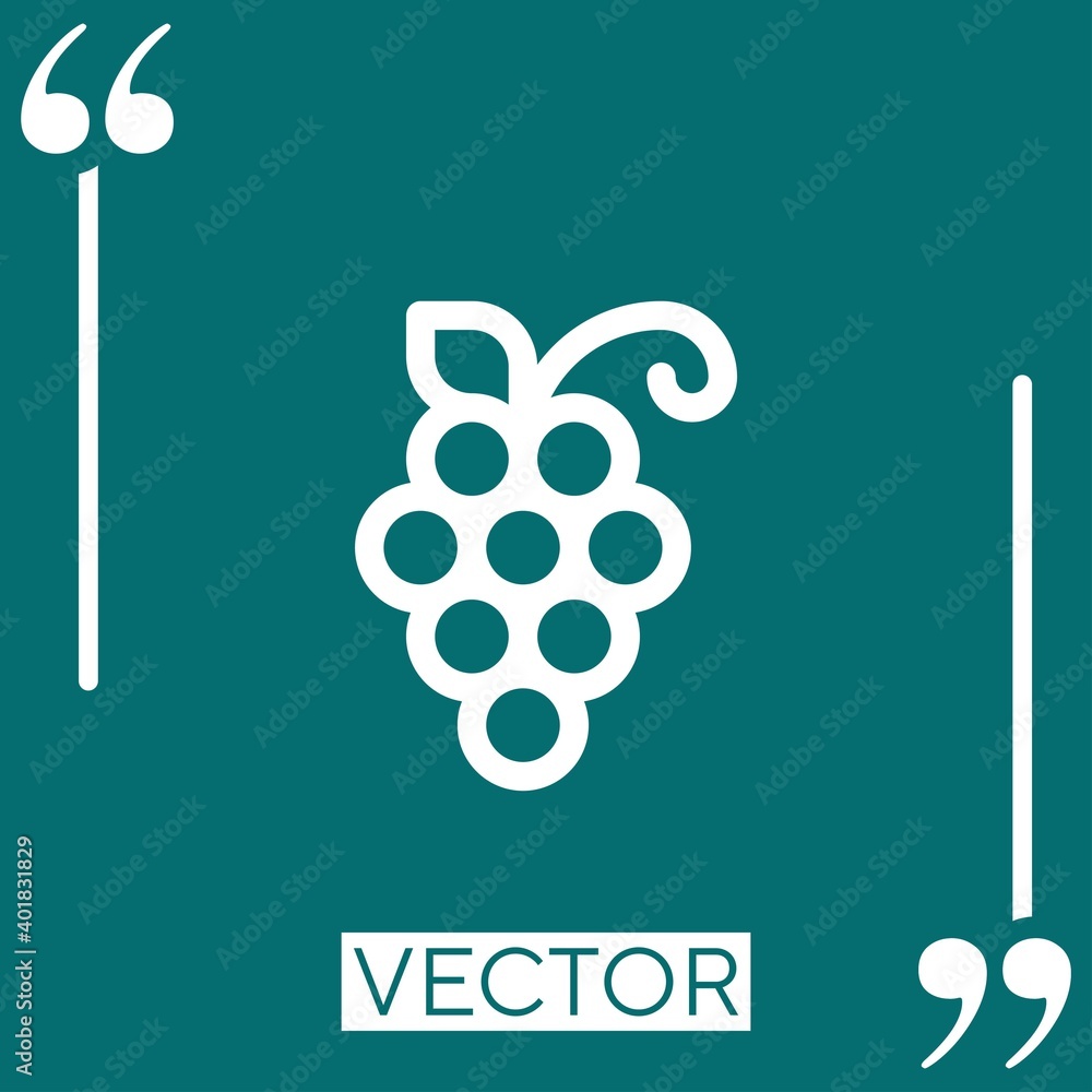 Poster grapes vector icon linear icon. editable stroked line