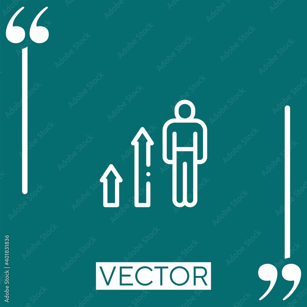 Poster growth vector icon linear icon. editable stroked line