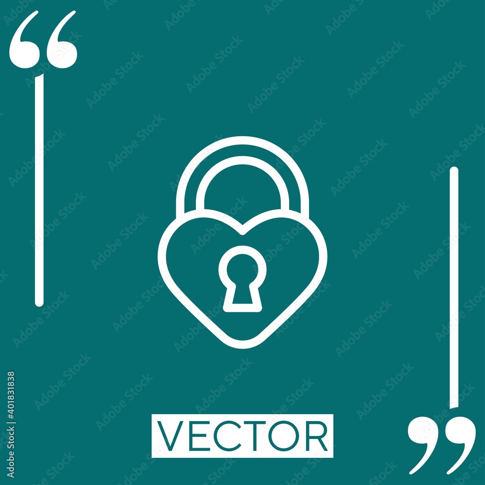 Aufkleber heart lock vector icon linear icon. editable stroked line