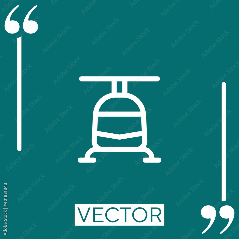 Poster helicopter vector icon linear icon. editable stroked line
