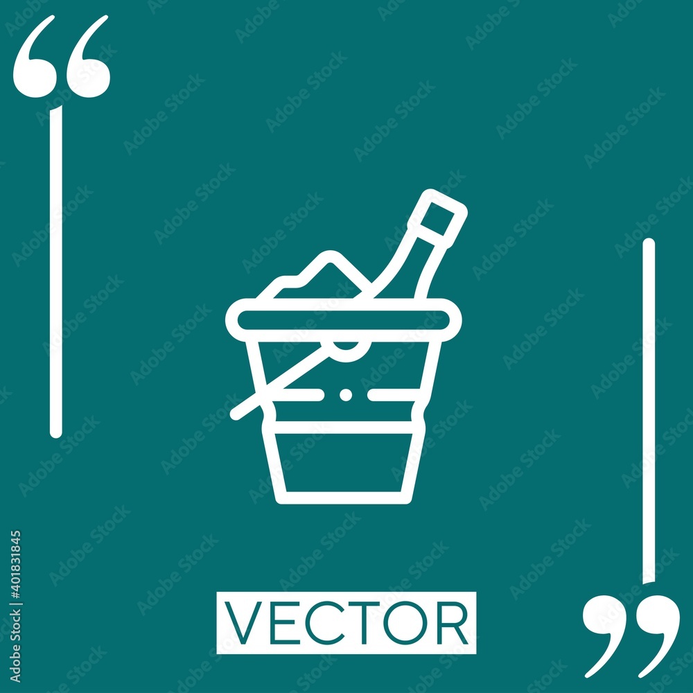 Poster ice bucket vector icon linear icon. editable stroked line