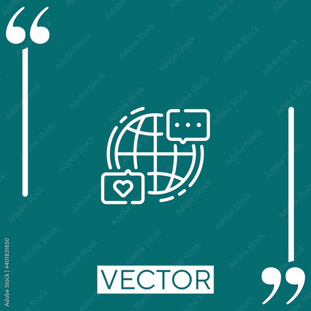 Poster internet vector icon linear icon. editable stroked line