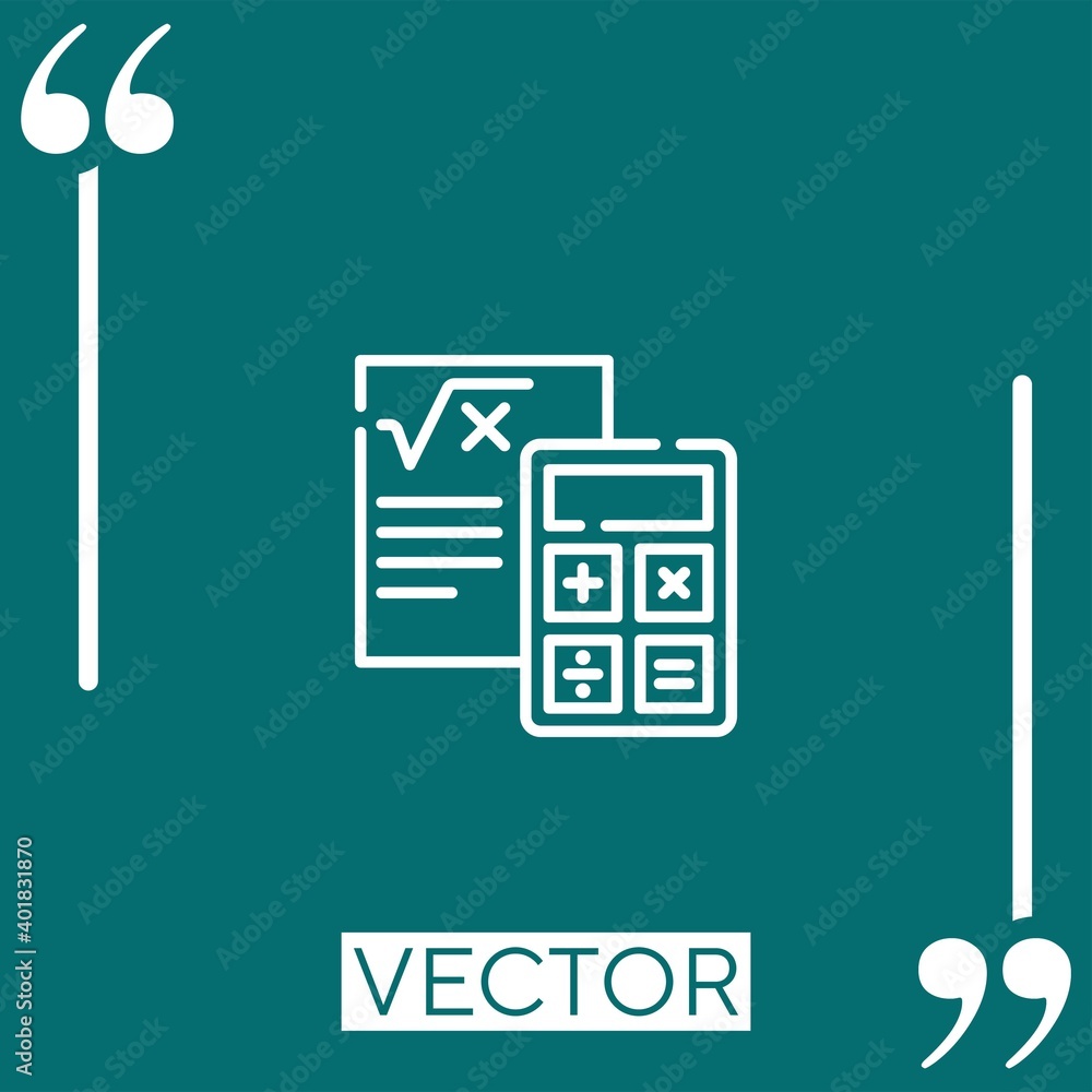 Poster mathematics vector icon linear icon. editable stroke line