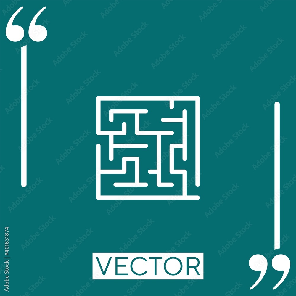 Poster maze vector icon linear icon. editable stroked line