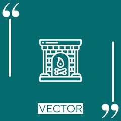 fireplace vector icon Linear icon. Editable stroked line