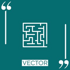 maze vector icon Linear icon. Editable stroked line