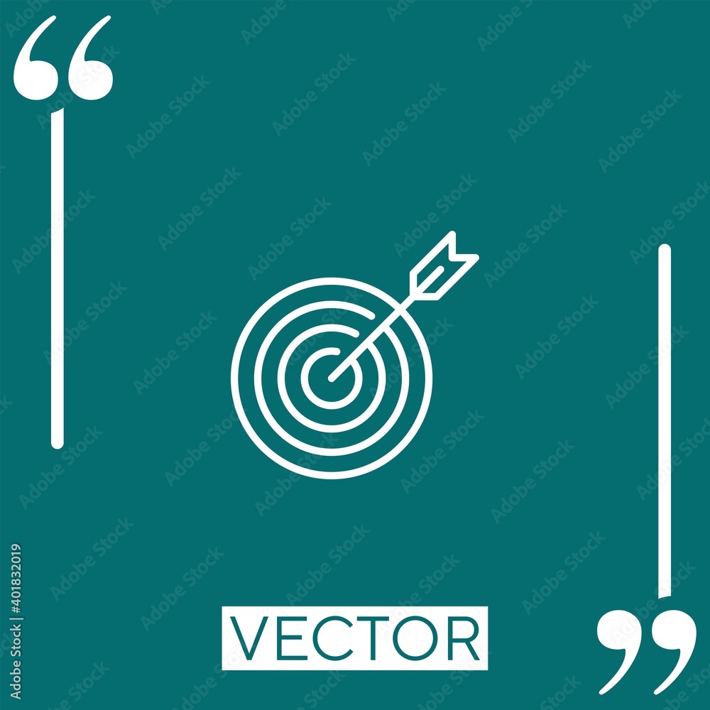 Poster target vector icon linear icon. editable stroked line