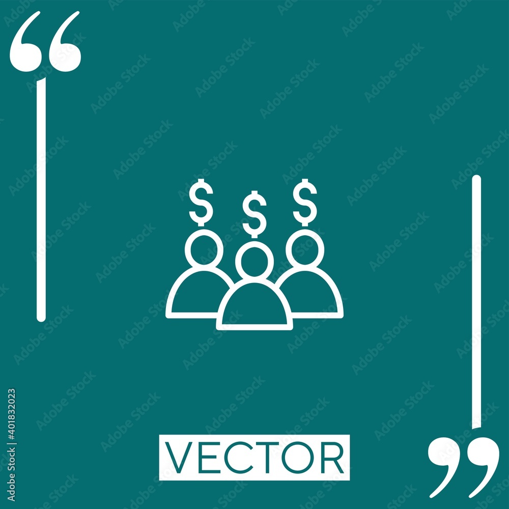 Poster team vector icon linear icon. editable stroked line