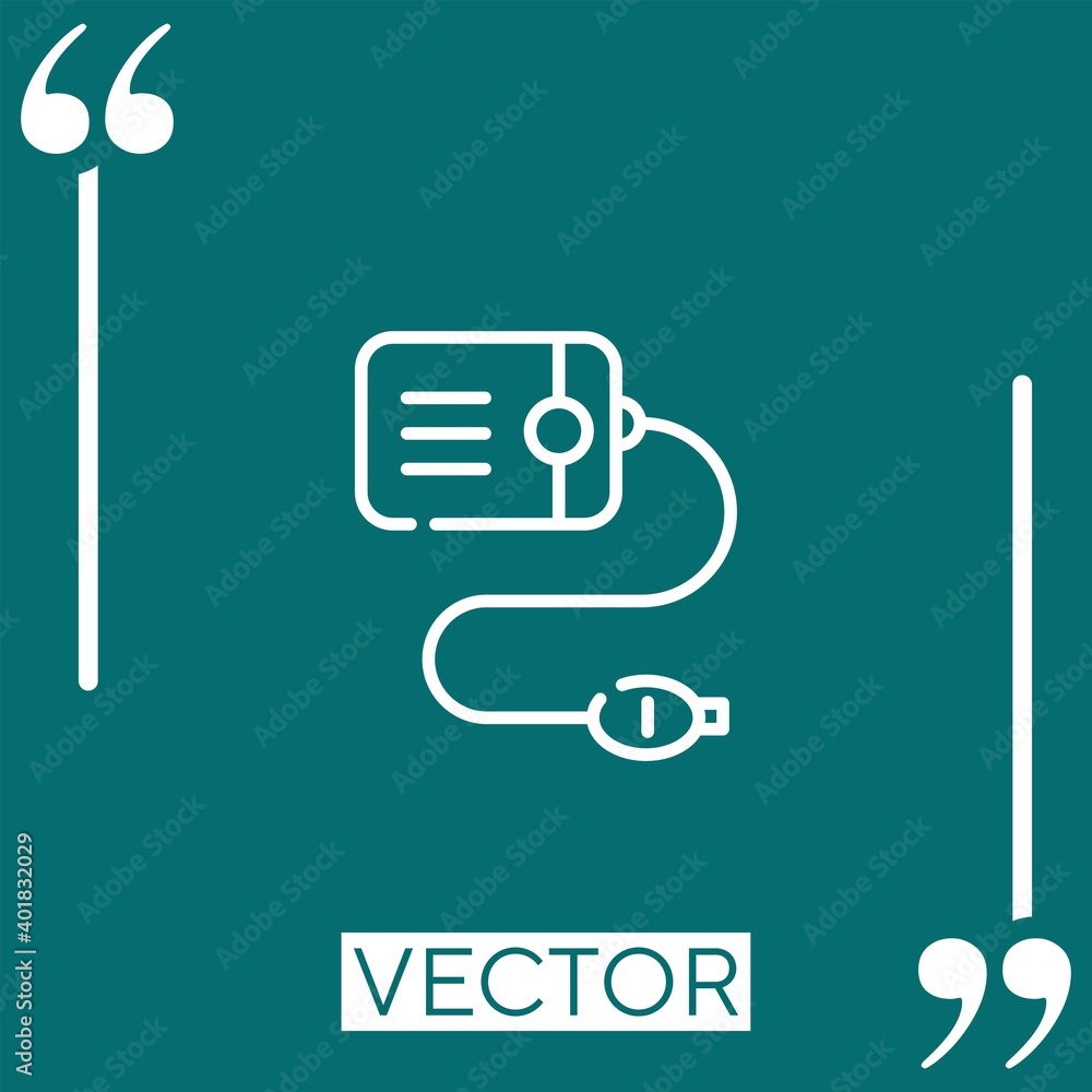 Poster tensiometer vector icon linear icon. editable stroked line
