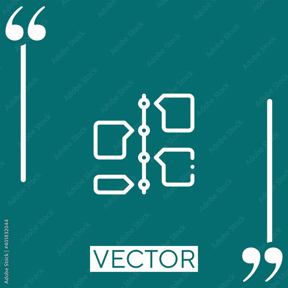 Aufkleber timeline vector icon linear icon. editable stroked line