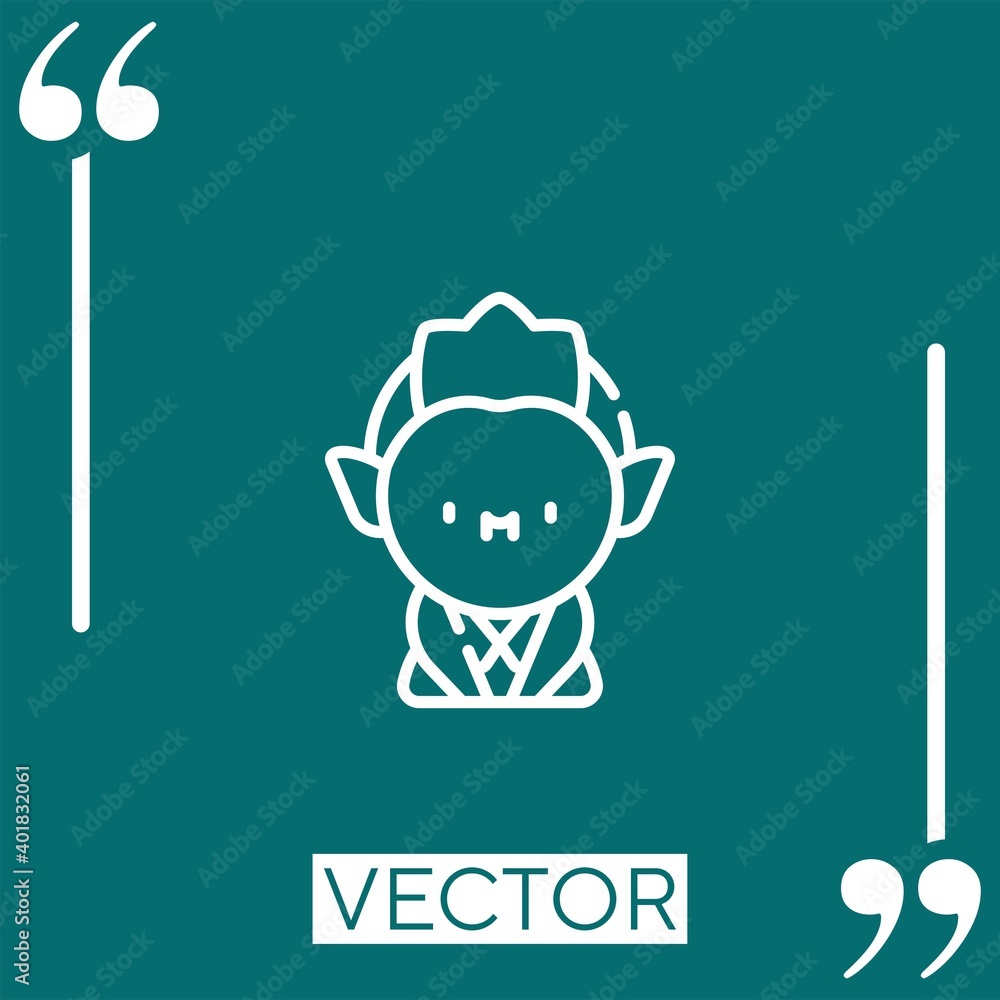 Poster vampire vector icon linear icon. editable stroked line