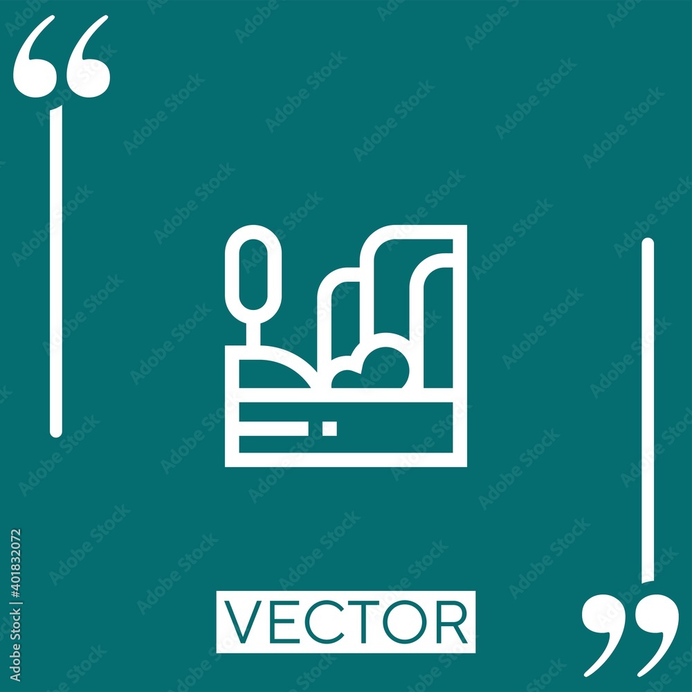 Poster waterfall vector icon Linear icon. Editable stroked line