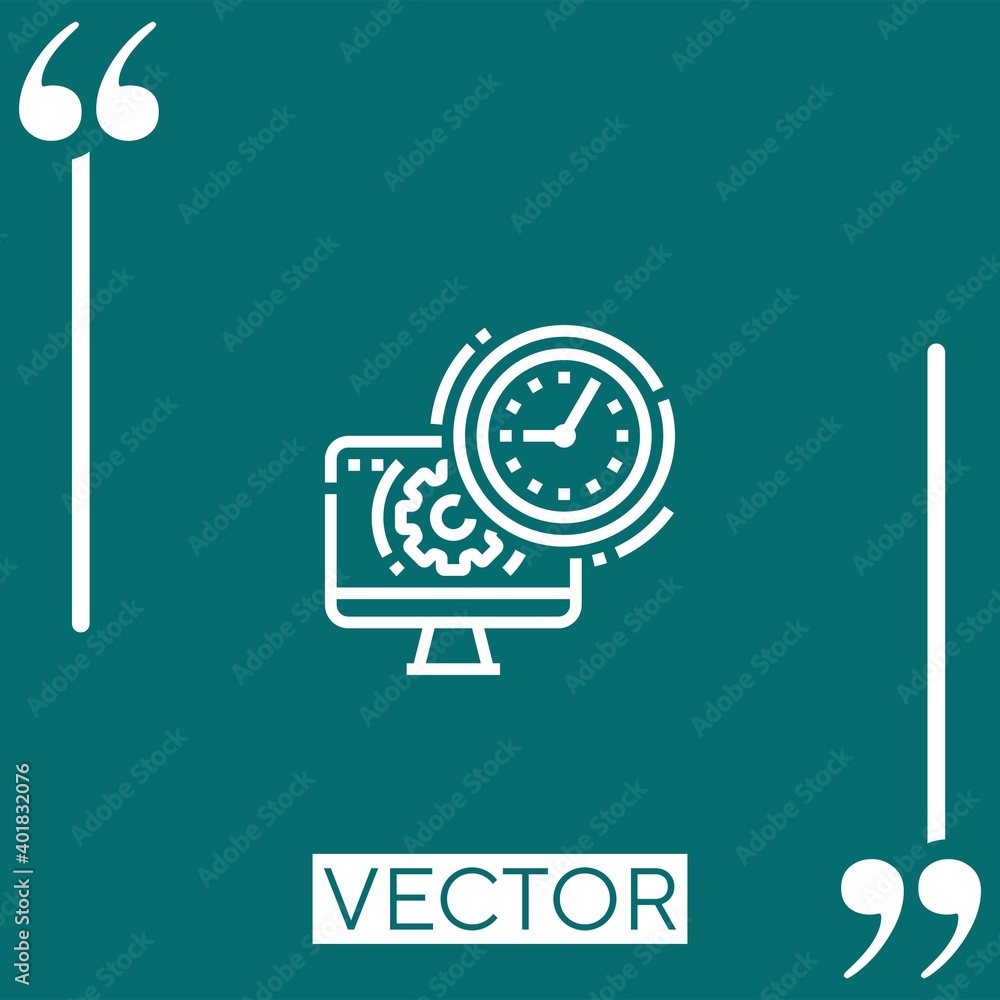 Poster working time vector icon linear icon. editable stroked line