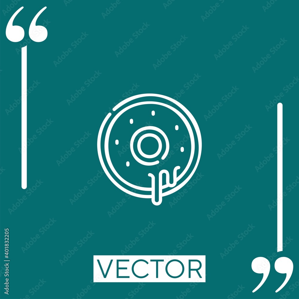 Poster donut vector icon linear icon. editable stroked line