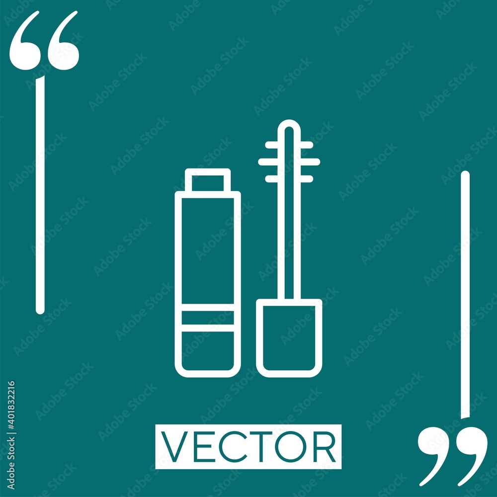 Poster eye mascara vector icon linear icon. editable stroked line