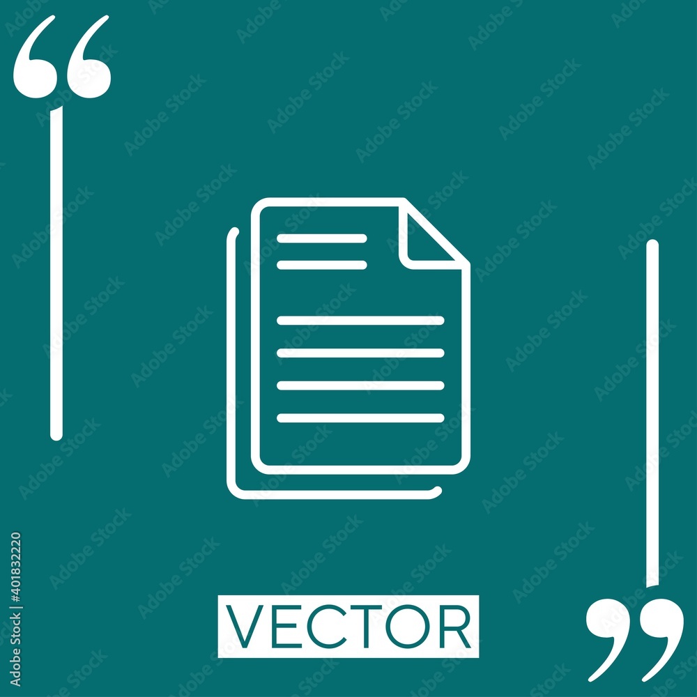Poster file vector icon linear icon. editable stroked line