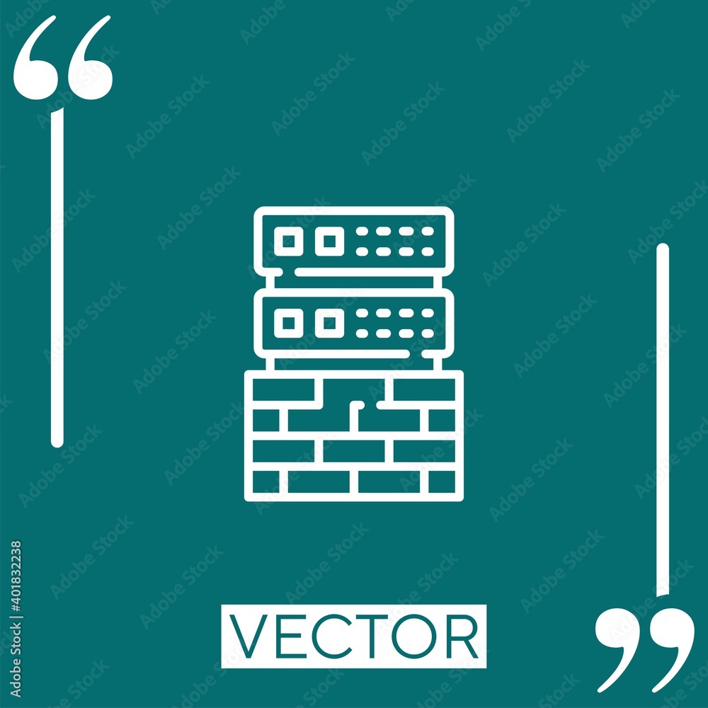 Poster firewall vector icon linear icon. editable stroked line