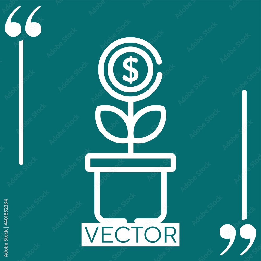Poster growth vector icon linear icon. editable stroke line