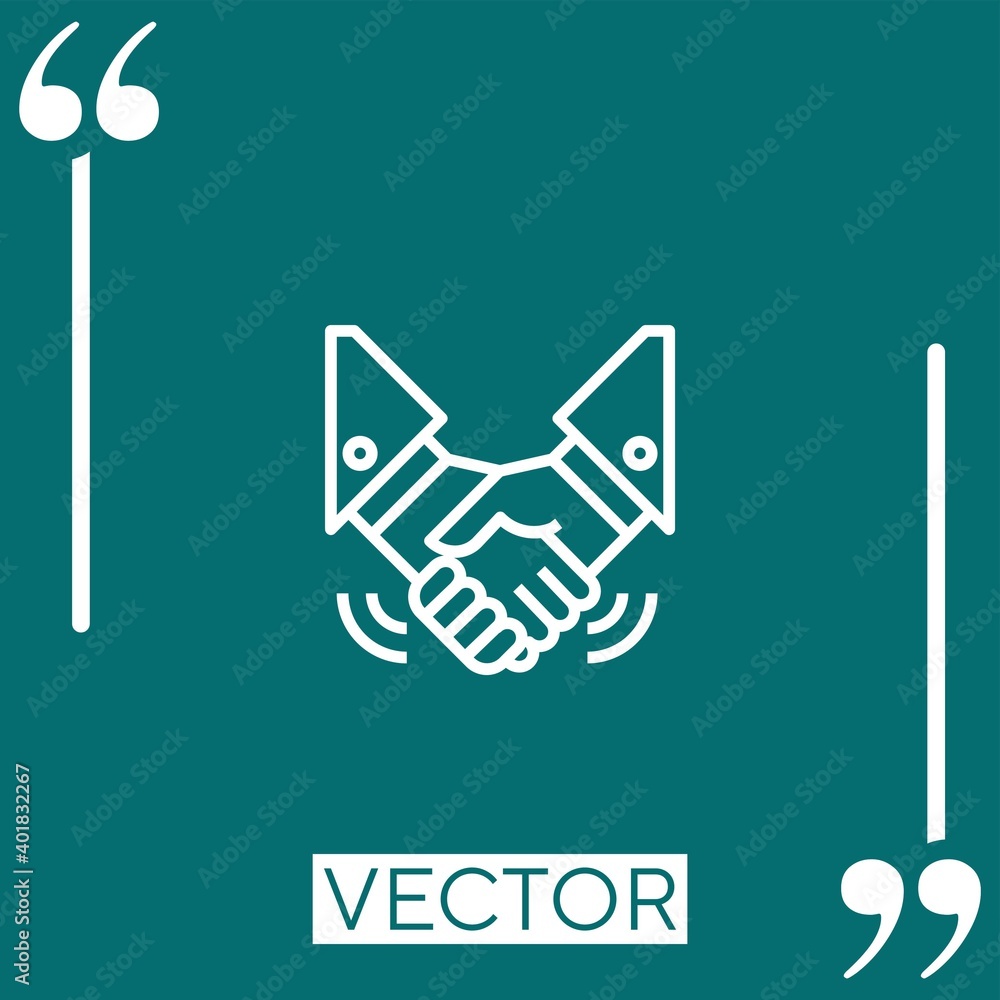 Poster handshake vector icon linear icon. editable stroked line
