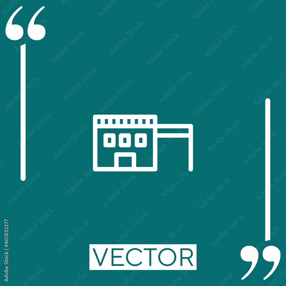 Poster house vector icon linear icon. editable stroked line