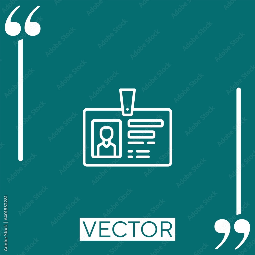 Poster id card vector icon linear icon. editable stroked line