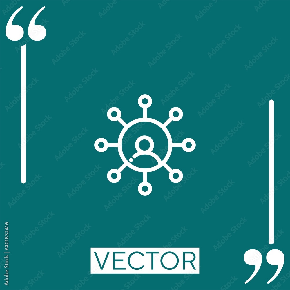 Poster networking vector icon linear icon. editable stroked line