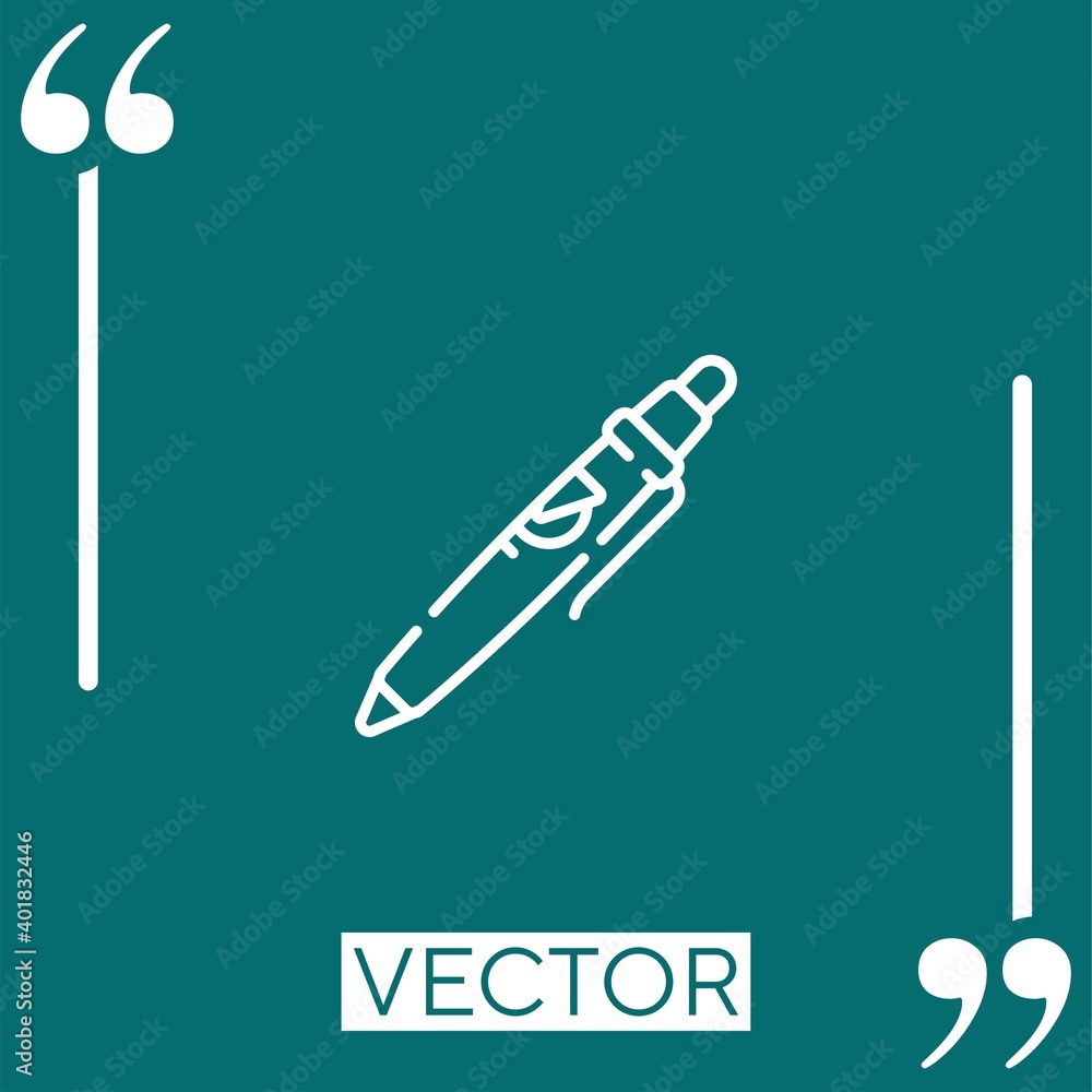 Poster pen vector icon linear icon. editable stroked line