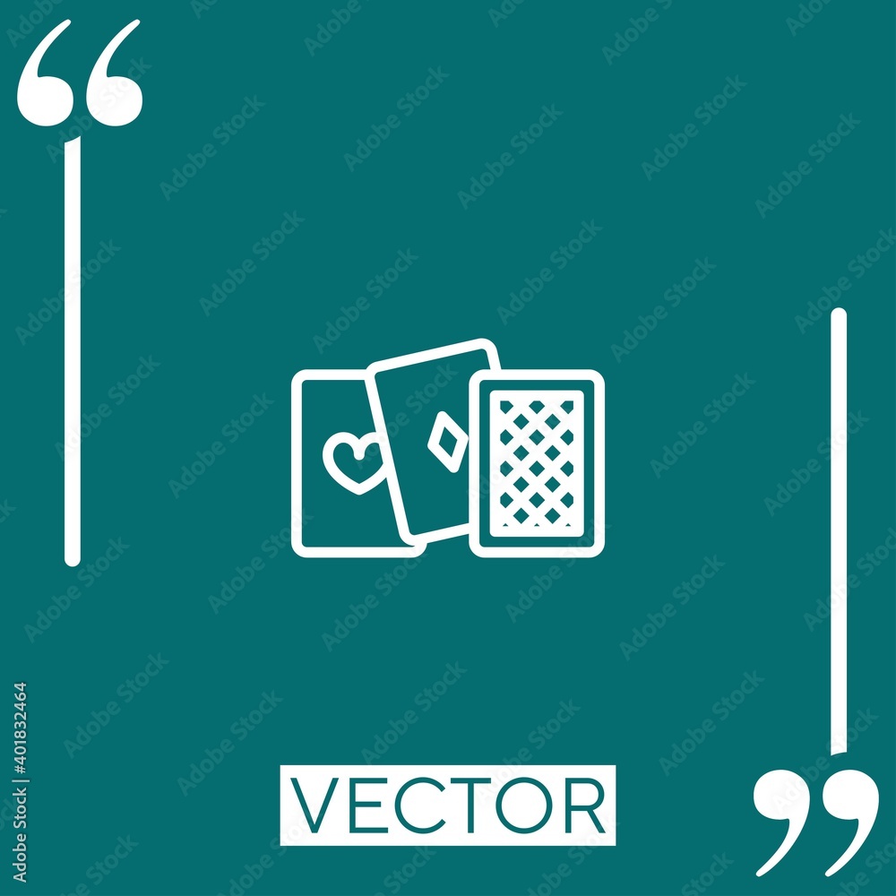 Poster poker game vector icon linear icon. editable stroked line