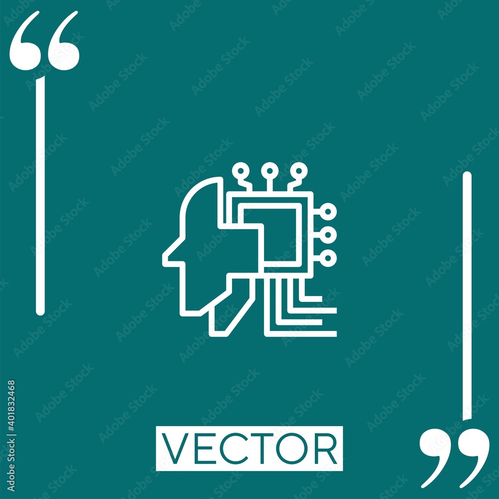Poster processor vector icon linear icon. editable stroked line