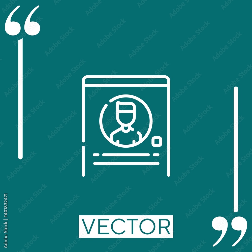 Poster profile vector icon linear icon. editable stroked line