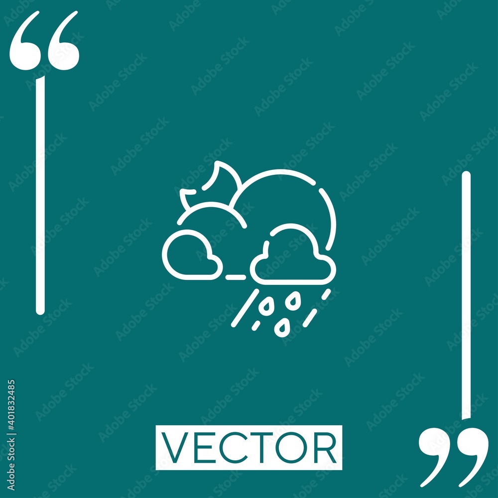Poster rain vector icon linear icon. editable stroked line
