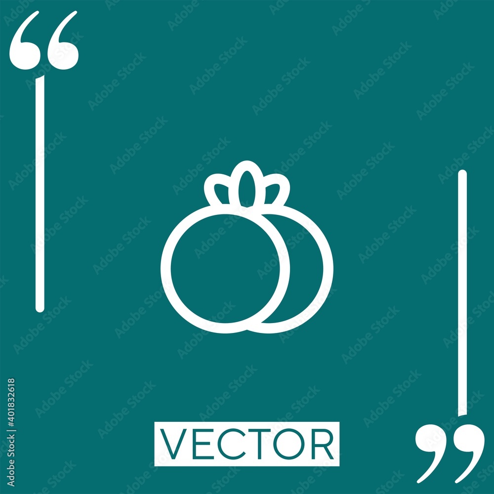Poster tomato vector icon linear icon. editable stroked line