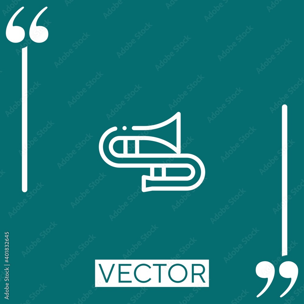 Poster trombone vector icon linear icon. editable stroked line