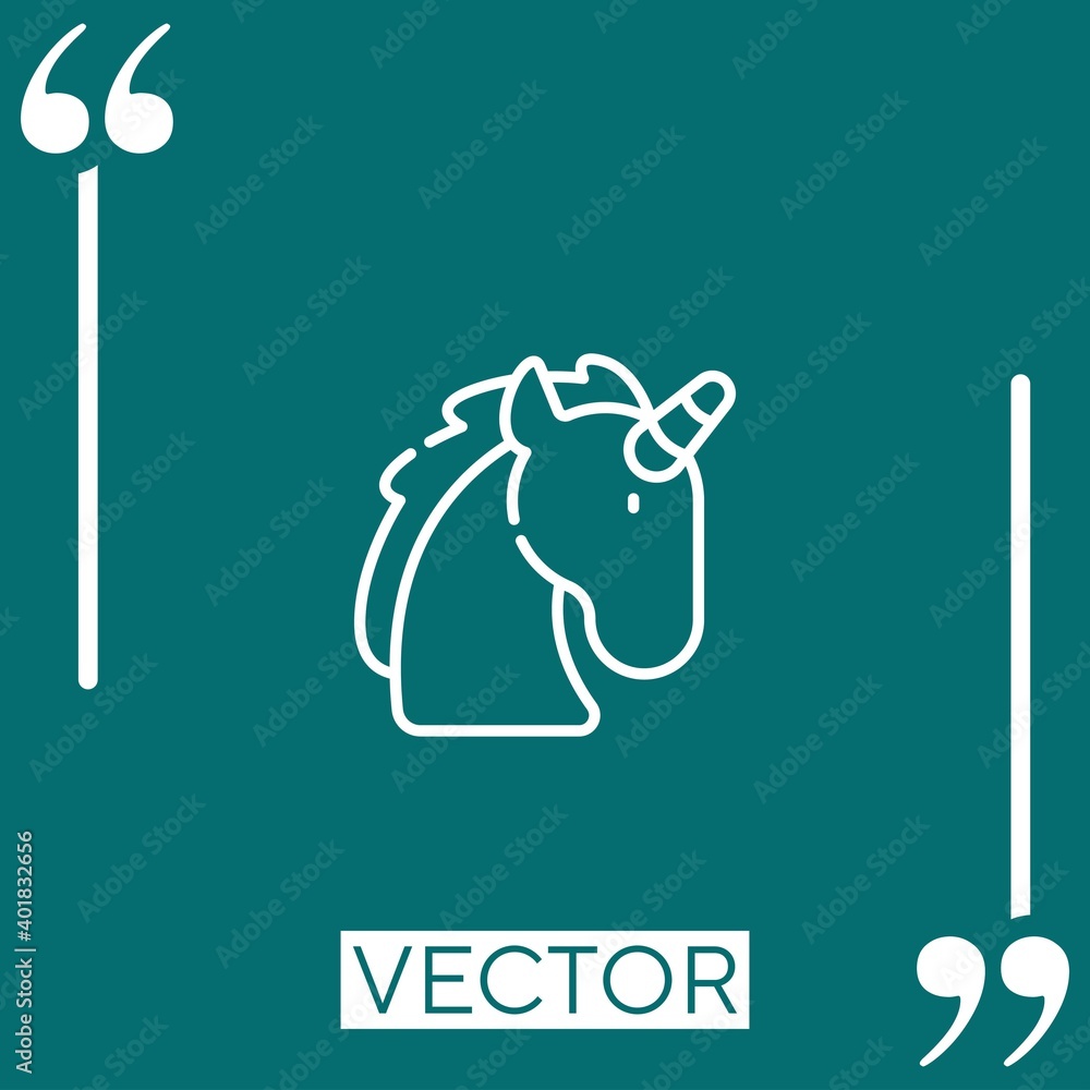 Poster unicorn vector icon linear icon. editable stroked line