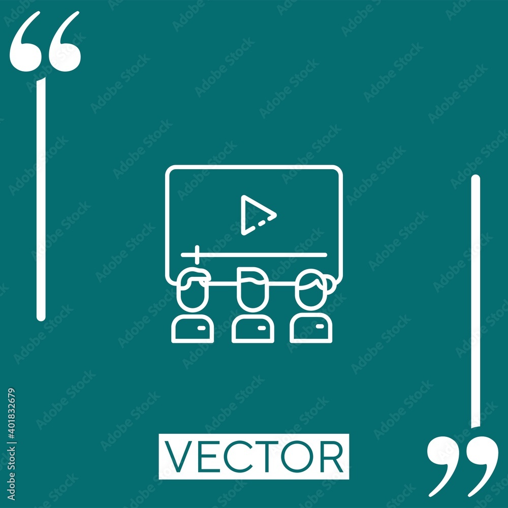 Poster webinar vector icon linear icon. editable stroke line