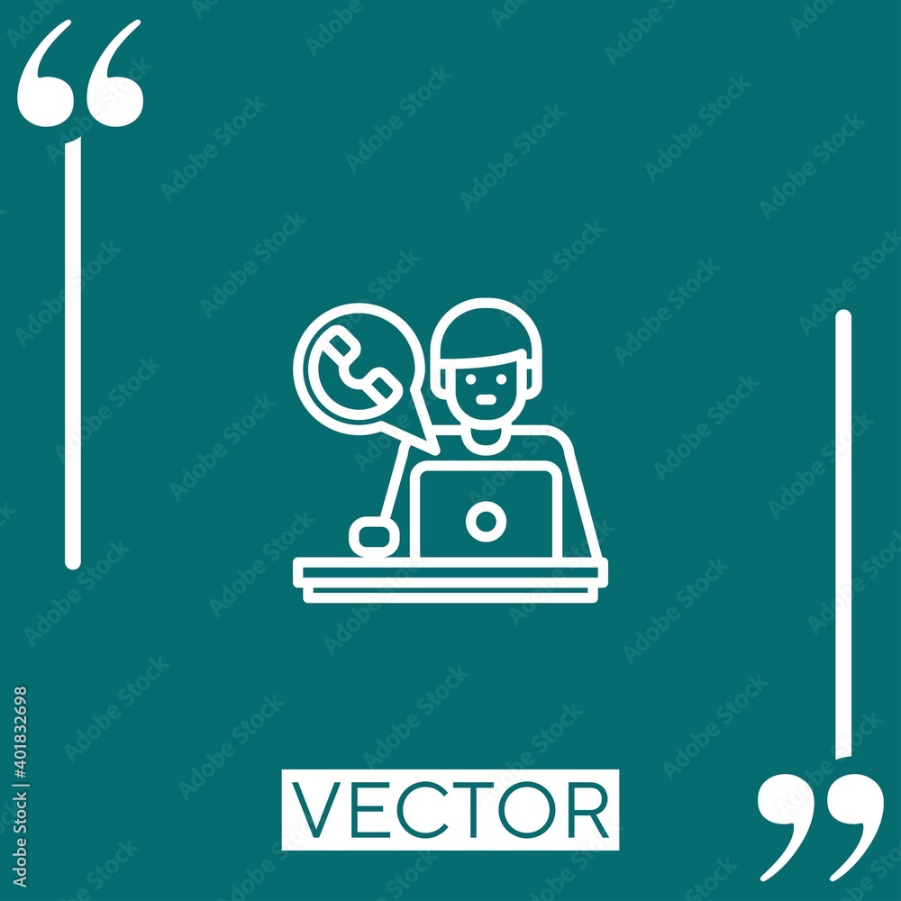 Poster work from home vector icon linear icon. editable stroked line