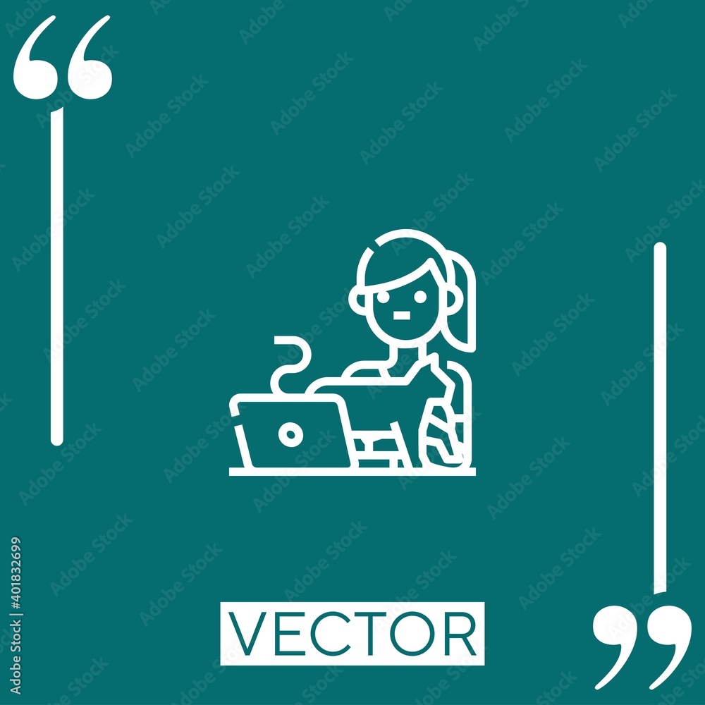 Poster working vector icon linear icon. editable stroked line
