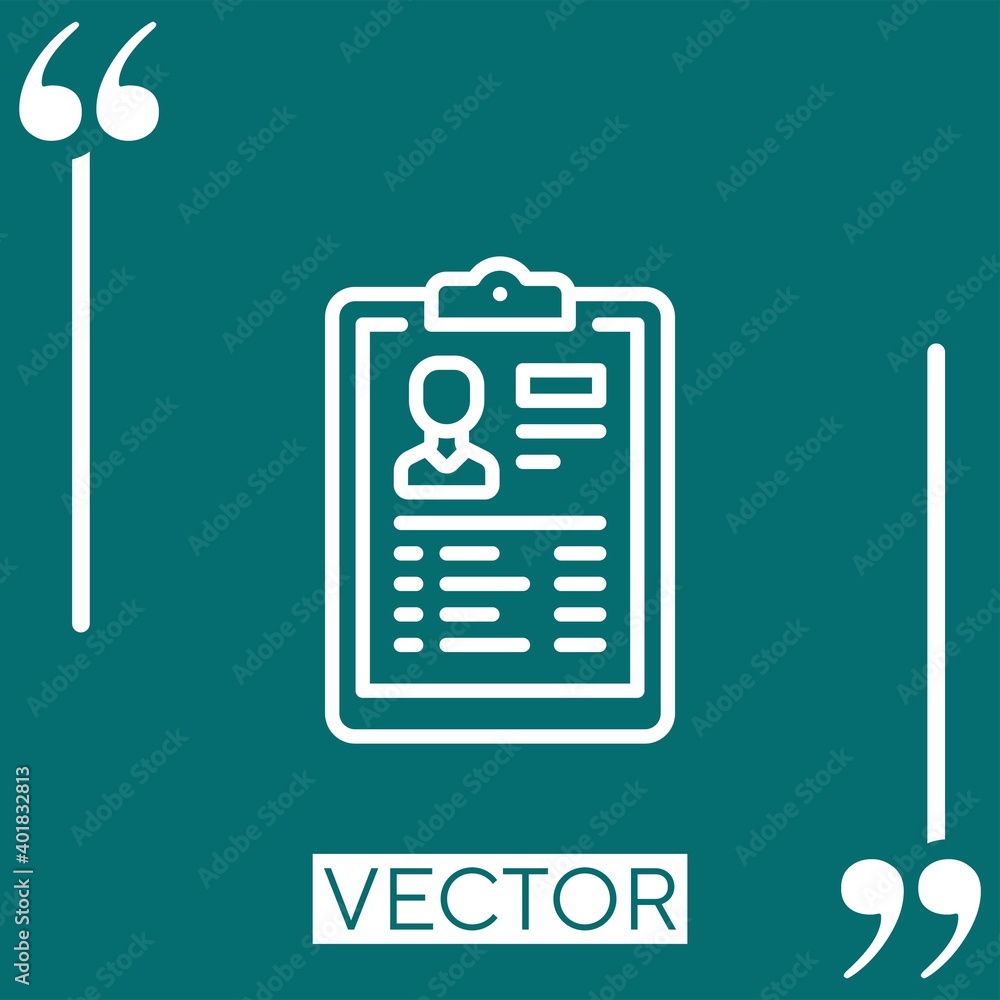 Poster curriculum vector icon linear icon. editable stroked line