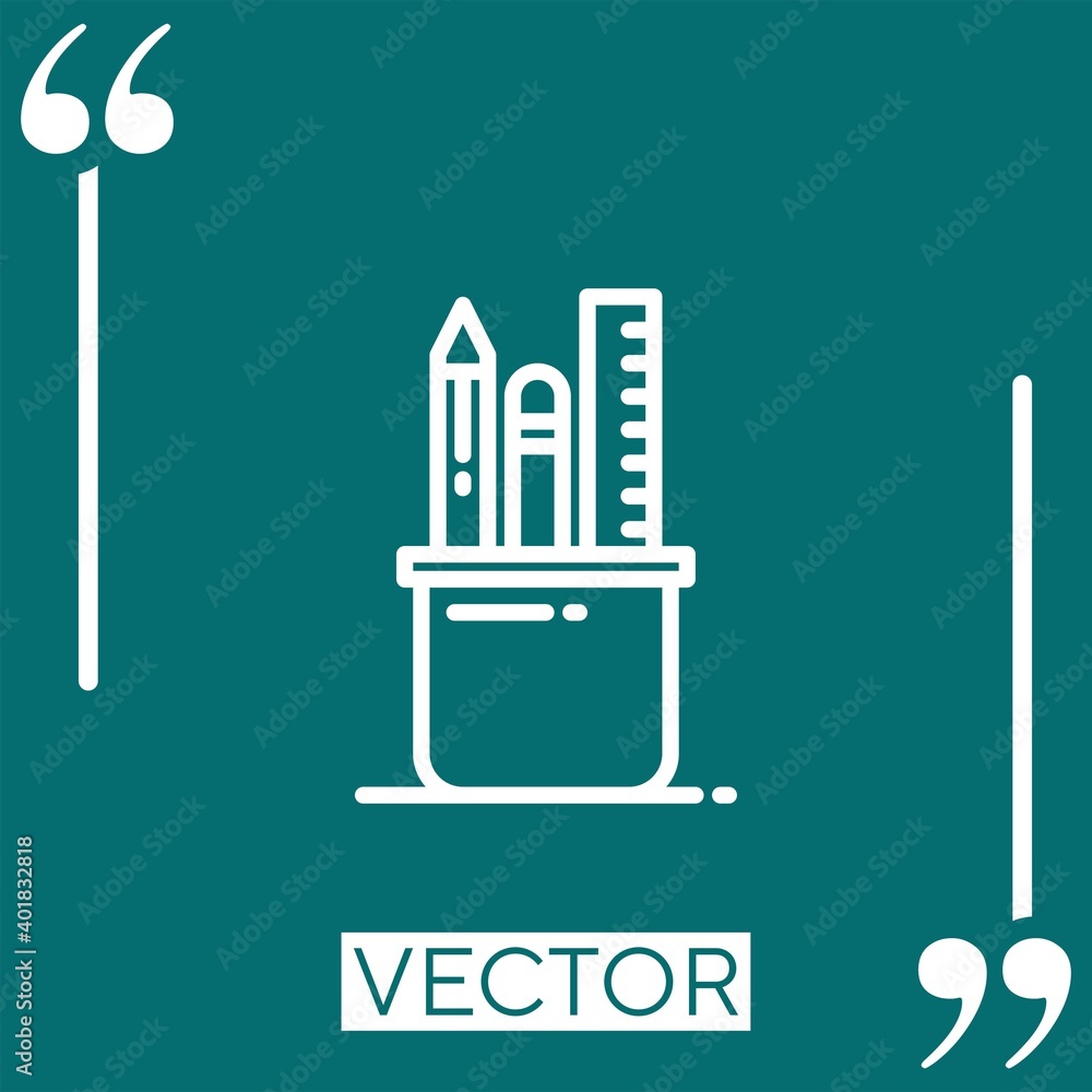 Poster design tools vector icon linear icon. editable stroked line