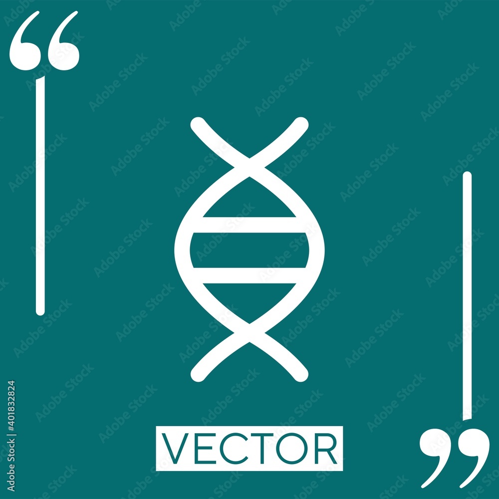 Poster dna vector icon linear icon. editable stroked line
