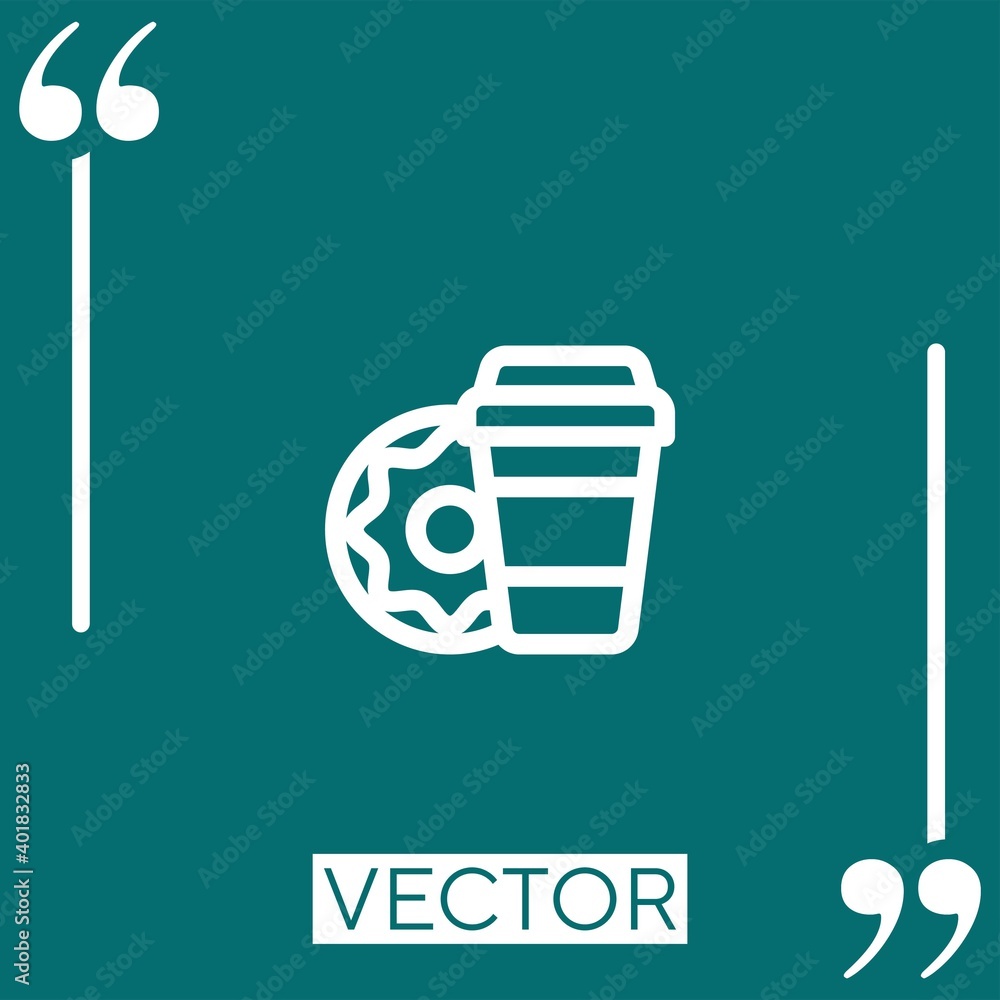 Poster donut vector icon linear icon. editable stroked line
