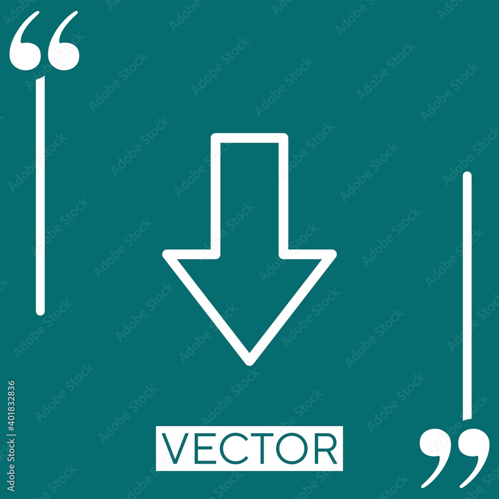 Poster down vector icon linear icon. editable stroked line