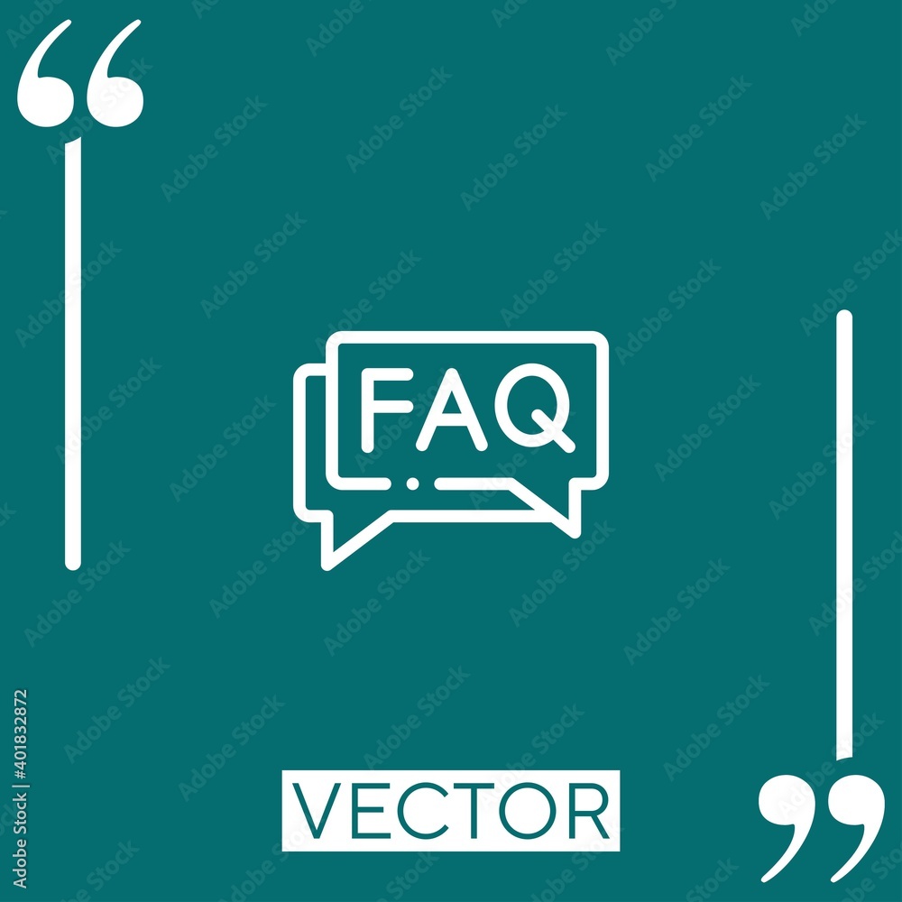 Poster faq vector icon linear icon. editable stroked line