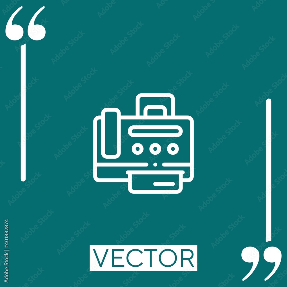 Poster fax machine vector icon linear icon. editable stroked line